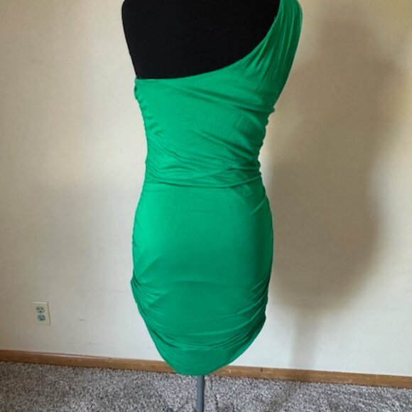 INC Elegant Green One-Shoulder Body-Con Dress  8549  NWT Boutique - Picture 5 of 10